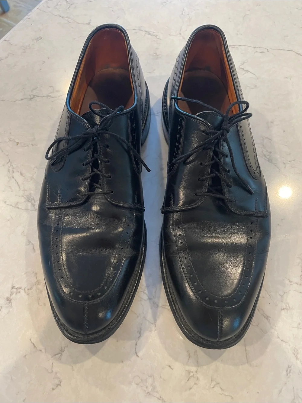 Allen Edmonds Black Leather Lace-Up Derbys